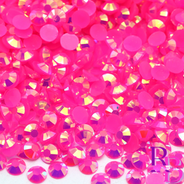 Fuchsia AB Jelly Resin Flat Back Loose Rhinestones- Bulk Bag