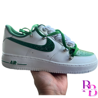 Rope Laces Blinged Check Air Force 1s