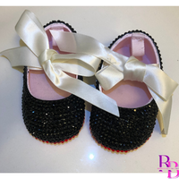 Bling Ballet Baby Shoes with a Bow