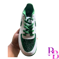 Half Blinged AF1s with Painted Bottom/Sock Liner