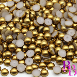 Antique Gold Pearl Resin Flat back Loose Mix 2mm to 8mm