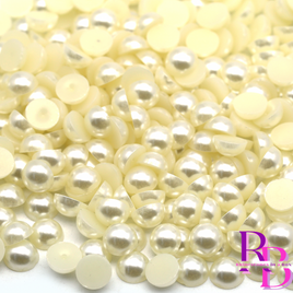 Ivory Cream Pearl Resin Flat back Loose Mix 2mm to 8mm