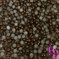 Chocolate Brown Pearl Resin Flat back Loose Mix 2mm to 8mm