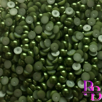 Forest Green Pearl Resin Flat back Loose Mix 2mm to 8mm