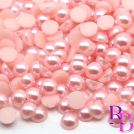 Girly Pink Pearl Resin Flat back Loose Mix 2mm to 8mm