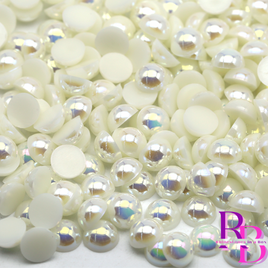 Ivory AB Pearl Resin Flat back Loose Mix 2mm to 8mm