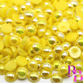 Lemon AB Pearl Resin Flat back Loose Mix 2mm to 8mm