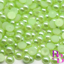 Lime Green Pearl Resin Flat back Loose Mix 2mm to 8mm