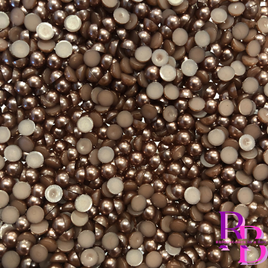 Milk Chocolate Pearl Resin Flat back Loose Mix 2mm to 8mm