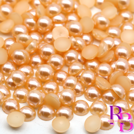 Orange Flat Back Loose Pearls - Bulk Bag