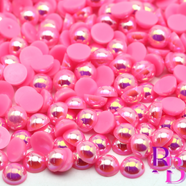Pink AB Pearl Resin Flat back Loose Mix 2mm to 8mm
