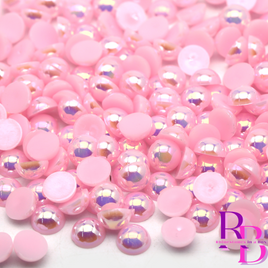 Princess Pink AB Flat Back Loose Pearls - Bulk Bag