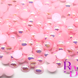 Princess Pink AB Pearl Resin Flat back Loose Mix 2mm to 8mm