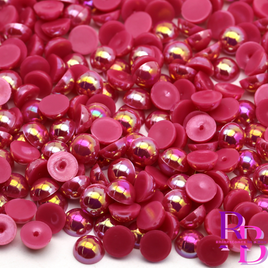Rose AB Pearl Resin Flat back Loose Mix 2mm to 8mm