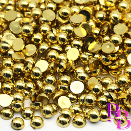 Sparkling Gold Pearl Resin Flat back Loose Mix 2mm to 8mm