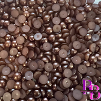 Bronze Coffee Pearl Resin Flat back Loose Mix 2mm to 8mm