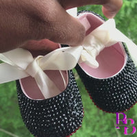 Bling Ballet Baby Shoes with a Bow