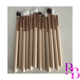 Pink 12 Piece Makeup Brushes  with Soft Synthetic Hair