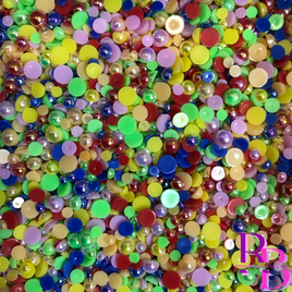Mix 7 Pearl Resin Flat back Loose Mix 2mm to 8mm