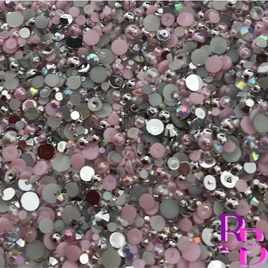 Princess Genysis Rhinestone and Pearl Resin Flat back Loose Mix 2mm to 6mm