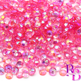 Hot Pink AB Transparent Jelly Resin Flat Back Loose Rhinestones