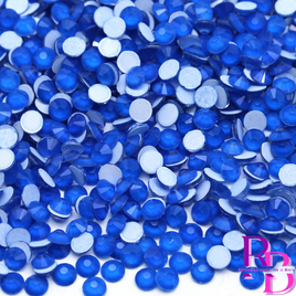 Blue Neon Glass Flatback Round Loose Rhinestones