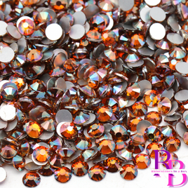 Burgundy Glass Flatback Round Loose Rhinestones