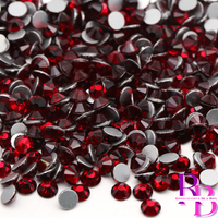 Ruby Red (Deep Siam) Glass Flatback Round Loose Rhinestones