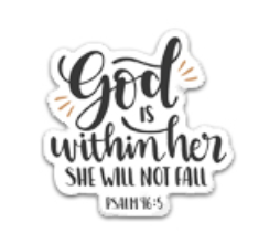 God is within her She will not fall Flatback Resin Planar Laser Cut Acrylics