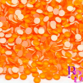 Light Orange Neon Glass Flatback Round Loose Rhinestones