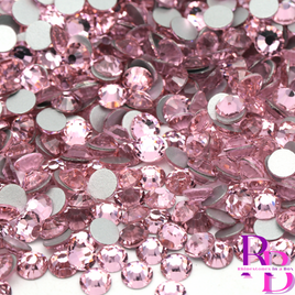 Light Rose Glass Flatback Round Loose Rhinestones