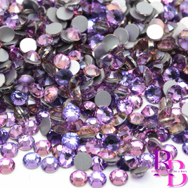 Princess Violet Glass Flatback Round Loose Rhinestones