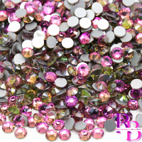 Queen Rose Glass Glass Flat Back Round Rhinestones