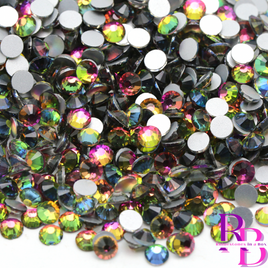 Rainbow Glass Flatback Round Loose Rhinestones