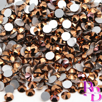 Rose Gold Glass Flat Back Round Rhinestones