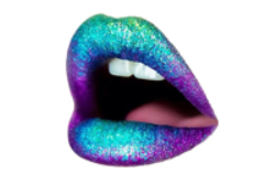 Teal, Blue, Purple, and Pink Ombre Lips Flatback Resin Planar Laser Cut Acrylics