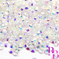 Transparent Clear AB Glass Flatback Round Loose Rhinestones