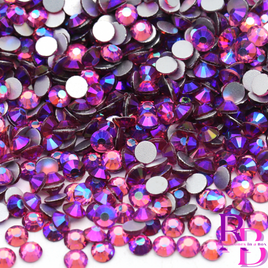 Rose AB Glass Flatback Round Loose Rhinestones