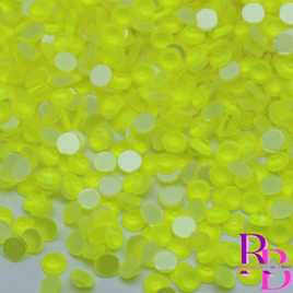 Yellow Neon Glass Flatback Round Loose Rhinestones