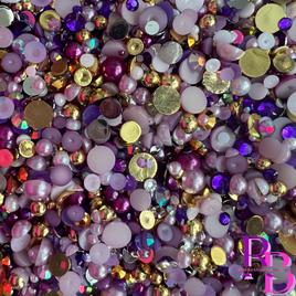 Mix 13 Rhinestone and Pearl Resin Flat back Loose Mix 2mm to 8mm