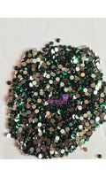 Emerald Green Glass Flatback Round Loose Rhinestones