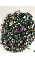 Emerald Green Glass Flatback Round Loose Rhinestones