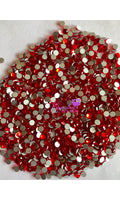 Light Siam Glass Flatback Round Loose Rhinestones