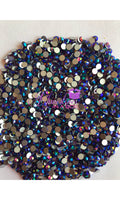 Dark Amethyst AB Glass Flatback Round Loose Rhinestones