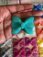 Big AB Bow with Holes DIY Resin Kawaii Cabochons Accessories Flat Back