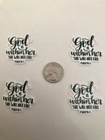 God is within her She will not fall Flatback Resin Planar Laser Cut Acrylics