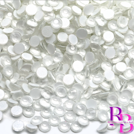 White Neon Glass Flat Back Round Loose Rhinestones