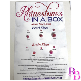 Resin &  Pearl Stone Size Chart